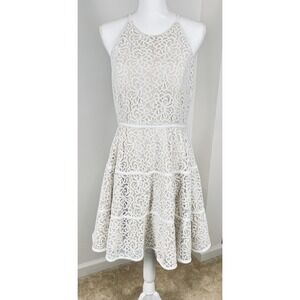 Dear Moon Dress Juniors Size 13 Ivory Lace Mini Sheath Party Cocktail Sleeveless